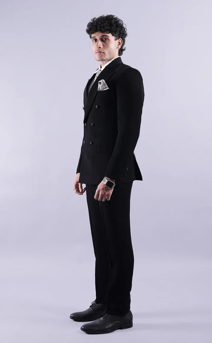 Black Double Breasted suit – Effortless Modern Elegance”