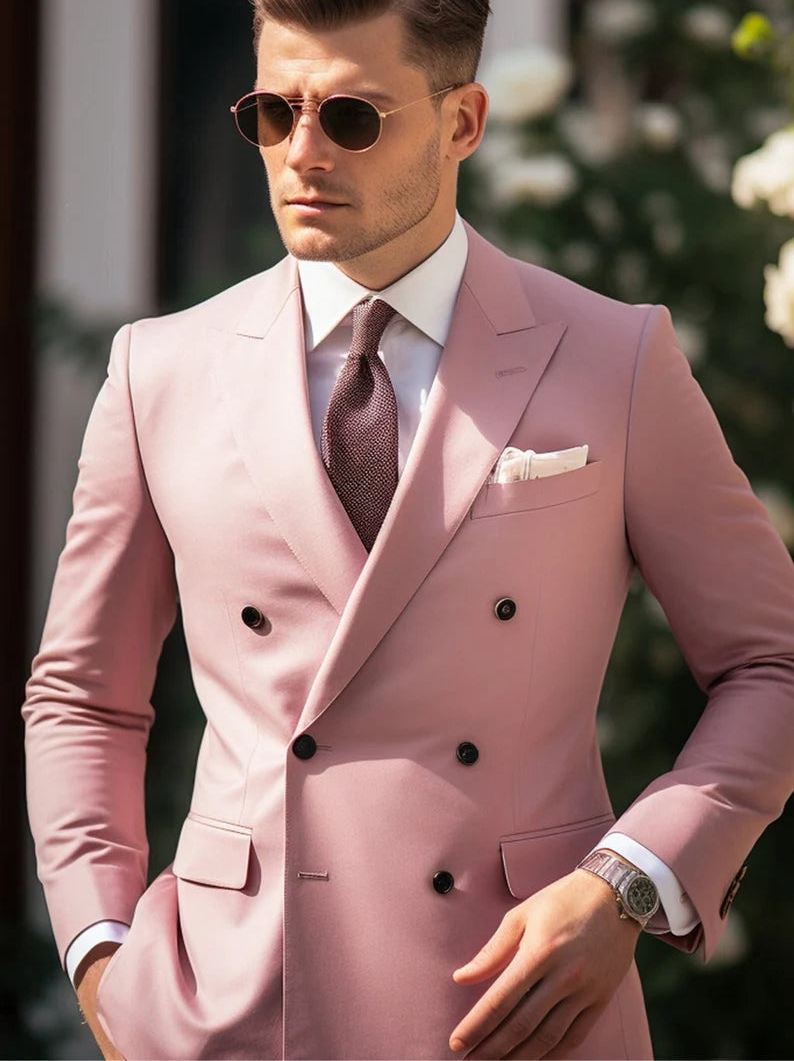 The Double Breasted Suit for Men |Powder Lavender | Wedding, Party wear; Formal Wear