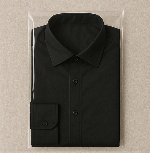 Classic Black Cotton Shirt with Black Buttons