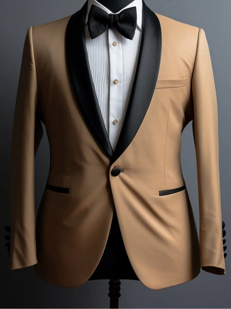 Luxury Italian Fabric 2-Piece Suit for Men |Midnight Brown| Wedding, Party Wear; Formal Wear