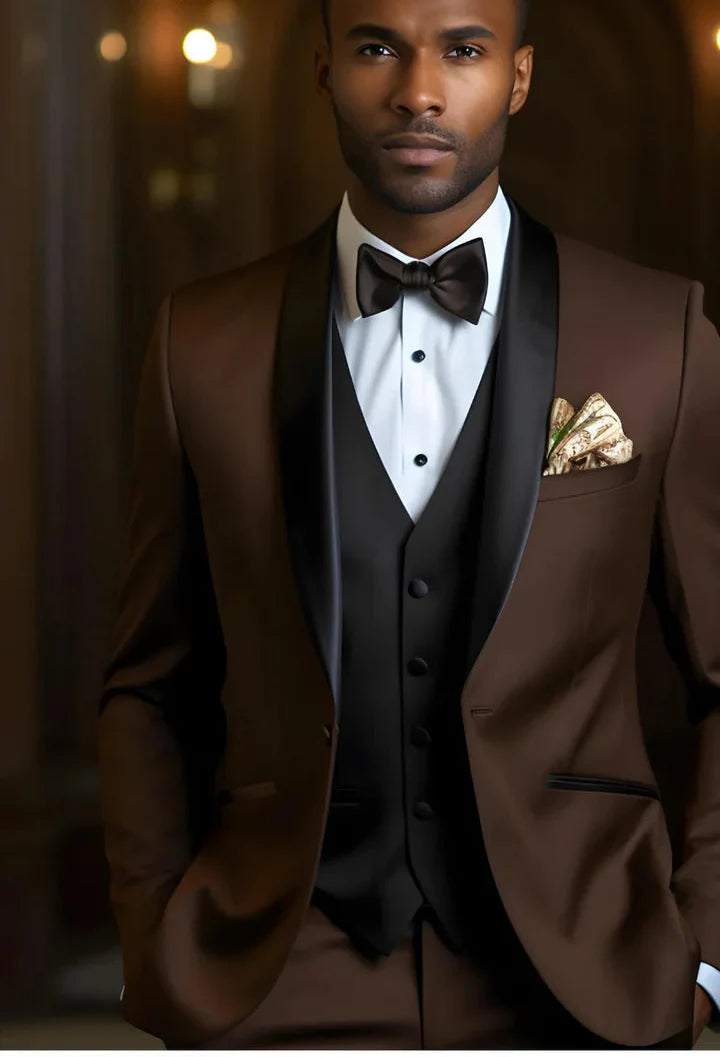 Elegant Chocklate Brown 3-Piece Suit/Tailored Fit
