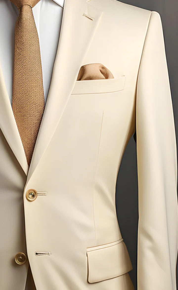“Elegant Ivory 2_Piece Suit – Effortless Modern Elegance”