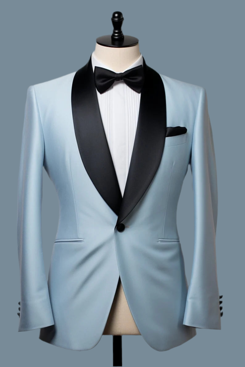 Luxury Italian Fabric 2-Piece Suit for Men |Smokey Blue| Wedding, Party Wear; Formal Wear
