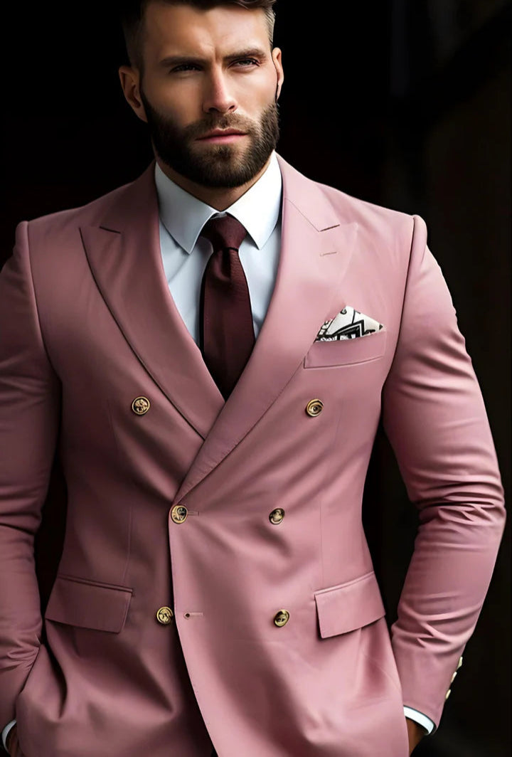 Dusty Pink-Double Breasted Suit/Tailored Fit