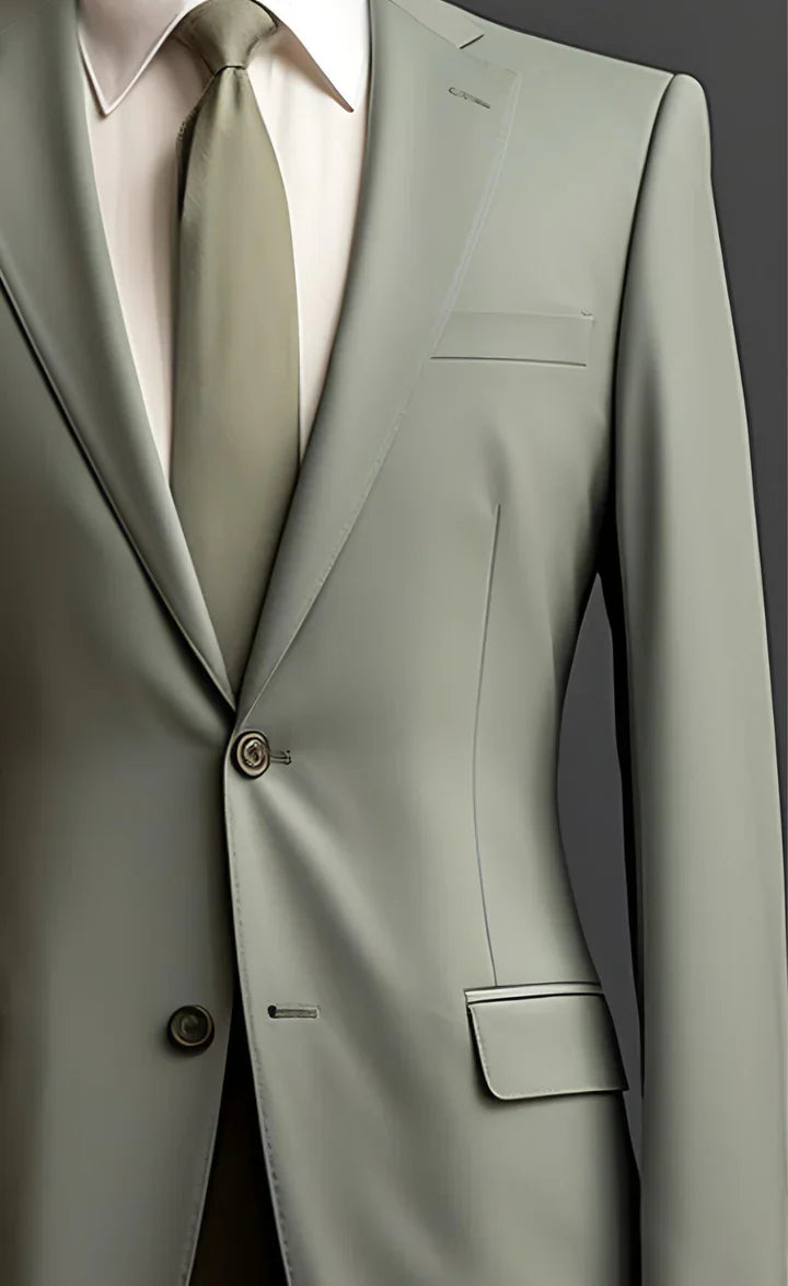 “Ashy Green 2-Piece Suit – Effortless Modern Elegance”
