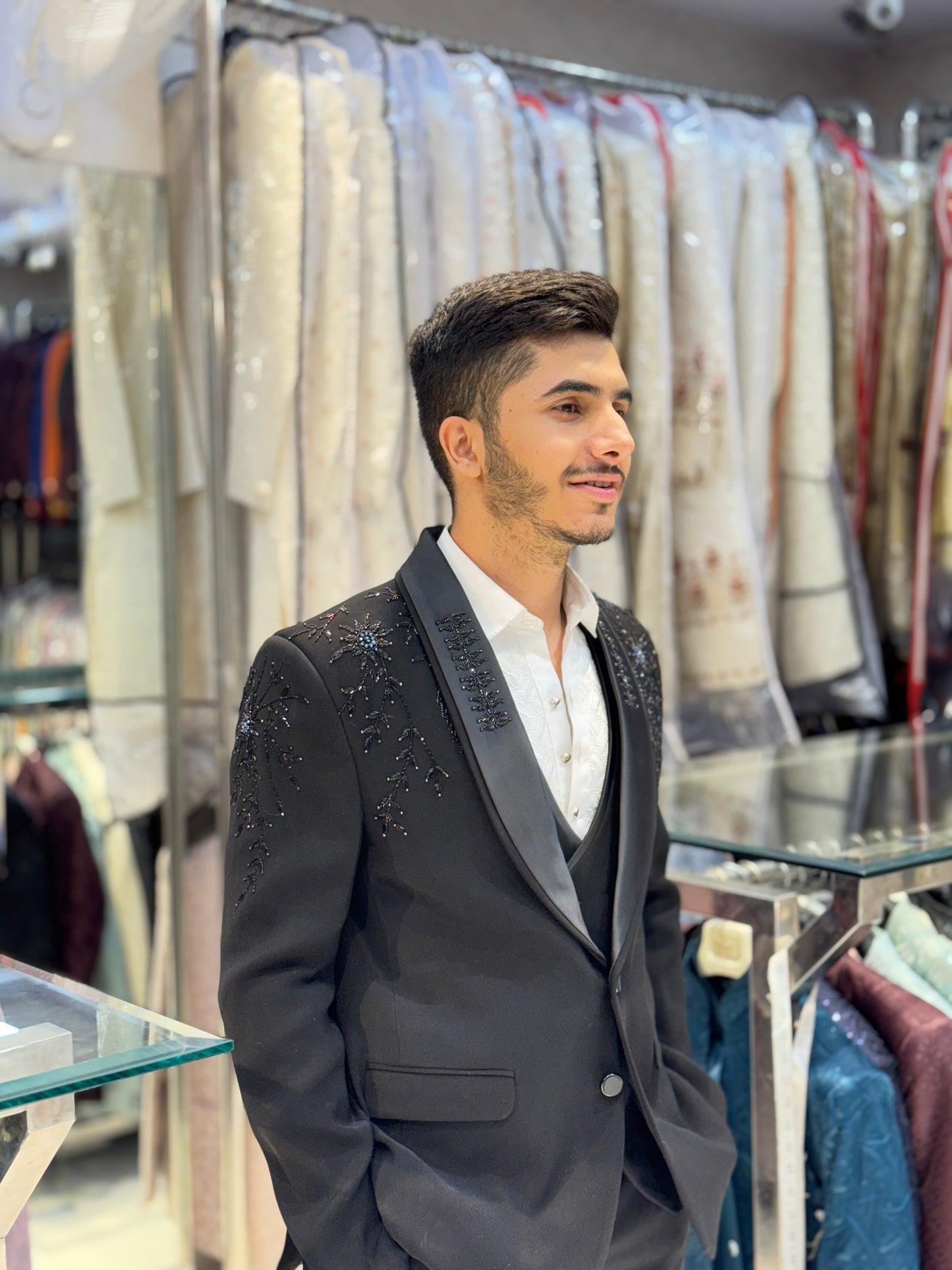 Handcrafted Embroidery 3ps Suit with Manwork Detailing – Premium Italian Fabric & Impeccable Finish