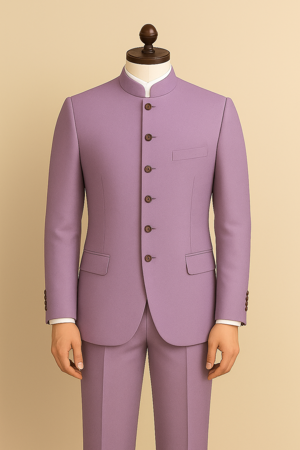Regal Lavender Jodhpuri Suit with Six Buttons – A Timeless Royal Ensemble