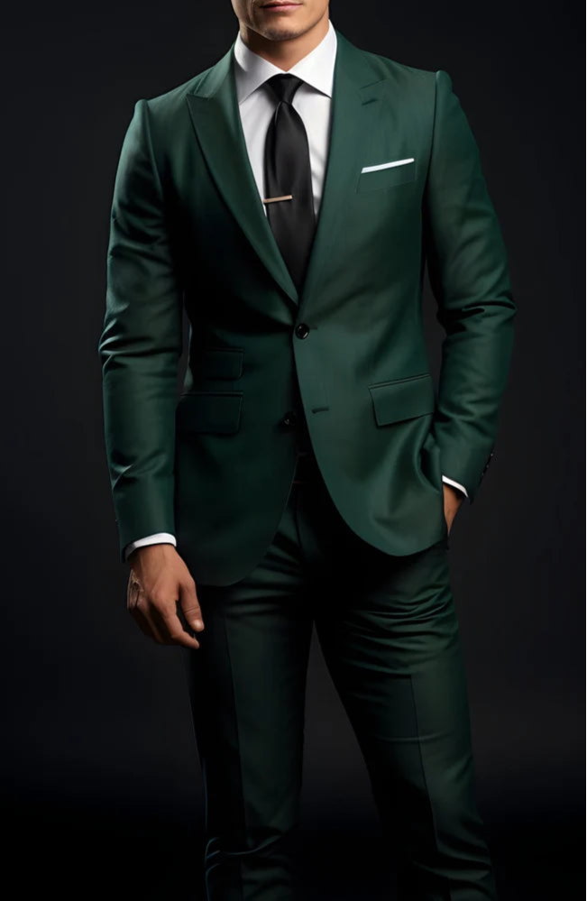 “Forest Green -2-Piece Suit – Effortless Modern Elegance”