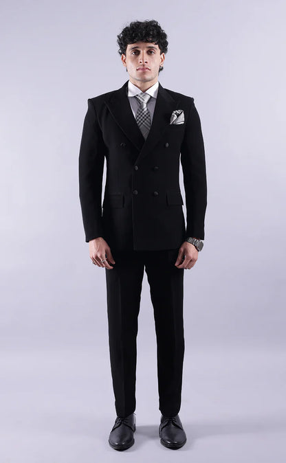 Black Double Breasted suit – Effortless Modern Elegance”
