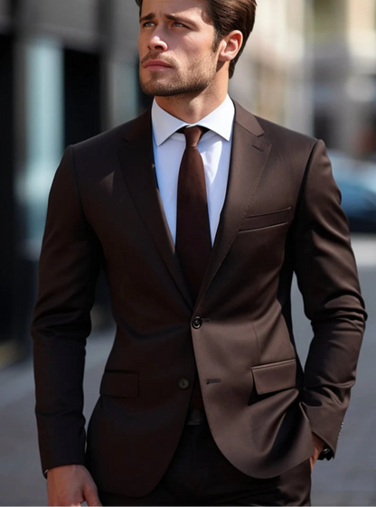 Luxury Italian Fabric 2-PieceSuit for Men |Majestic Brown| Wedding, Party wear; Formal Wear