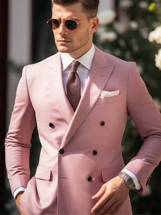 The Double Breasted Suit for Men |Powder Lavender | Wedding, Party wear; Formal Wear