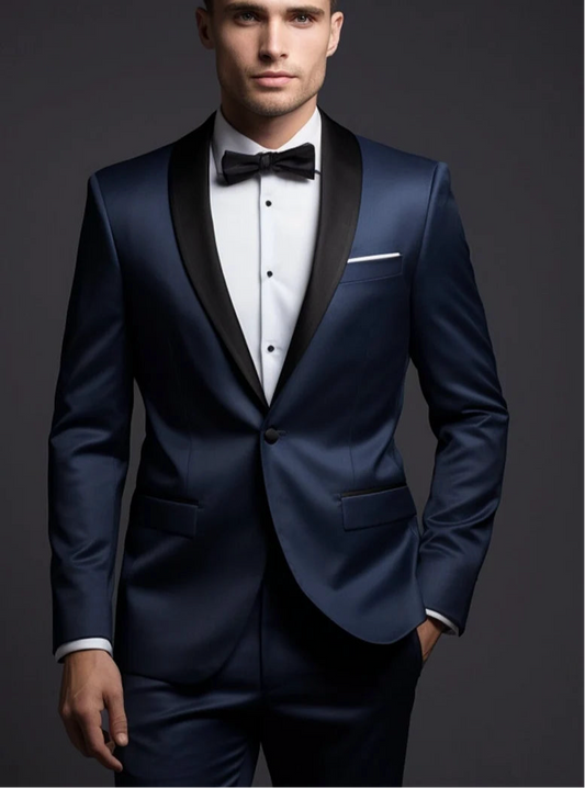 Luxury Italian Fabric 2-Piece Suit for Men |Midnight Blue| Wedding, Party Wear; Formal Wear