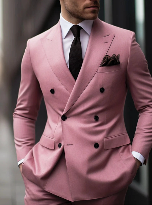 Luxury Double Breasted Suit for Men |Powder Lavender | Wedding, Party wear; Formal Wear