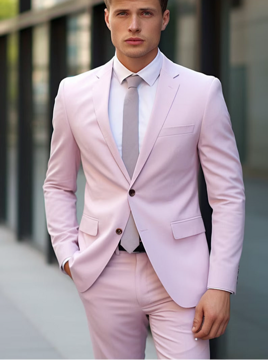 Italian Fabric 2-PieceSuit for Men |Blossom Pink | Wedding, Party wear; Formal Wear