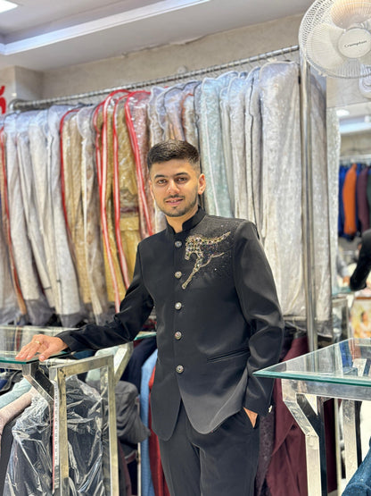 Royal Black Suit – Horce Embroidery