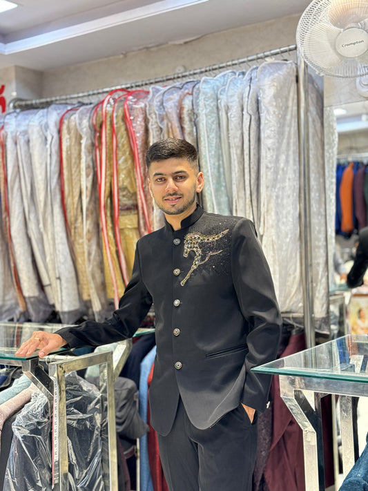 Royal Black Suit – Horce Embroidery