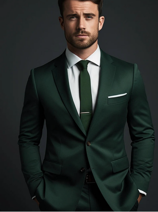Luxury Italian Fabric 2-Piece Suit for Men | Ultimo Green| Wedding, Party Wear; Formal Wear