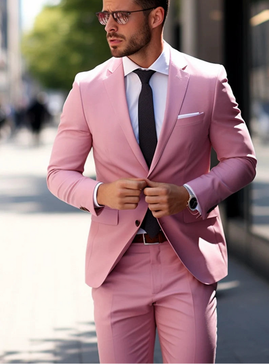Ultimate Luxury Italian Fabric 3-Piece Suit for Men | Petal Lavender |Wedding, Party & Formal Wear
