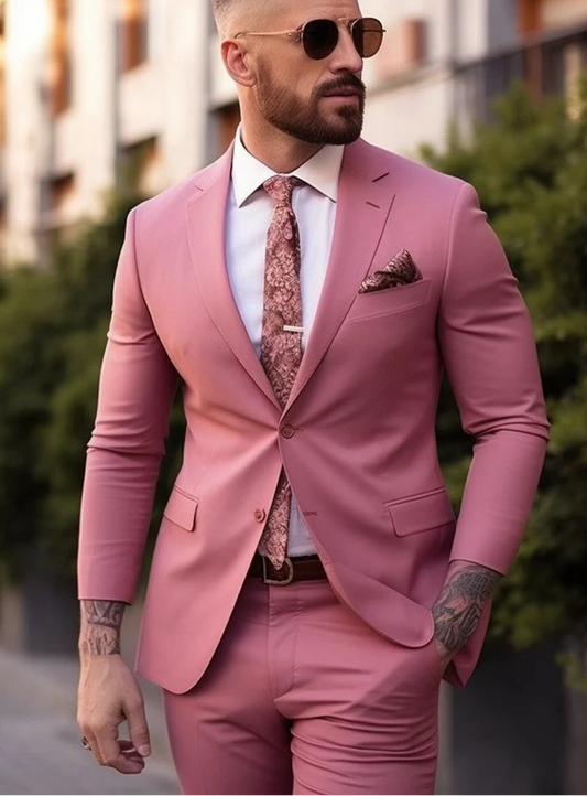 Luxury Italian Fabric 2PieceSuit for Men |Blossom Pink | Wedding, Party wear; Formal Wear