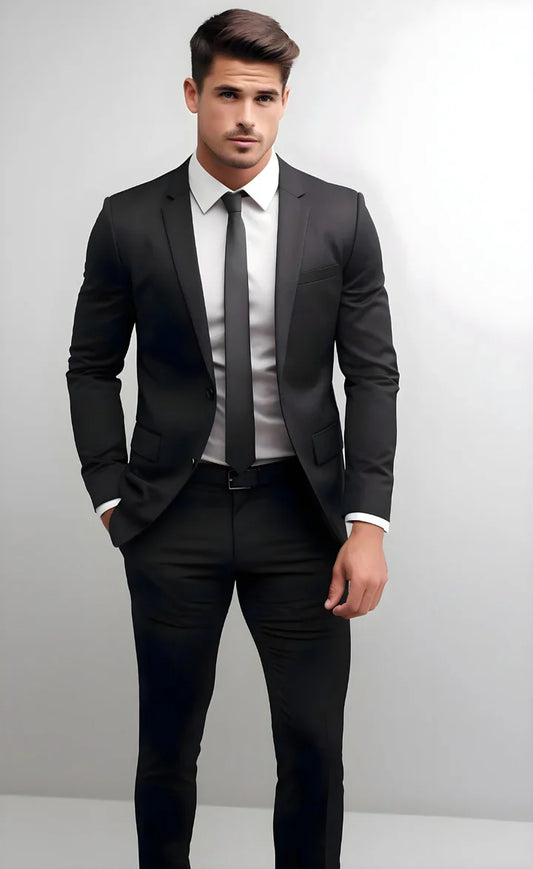 “Noble Black-2-Piece Suit– Effortless Modern Elegance”