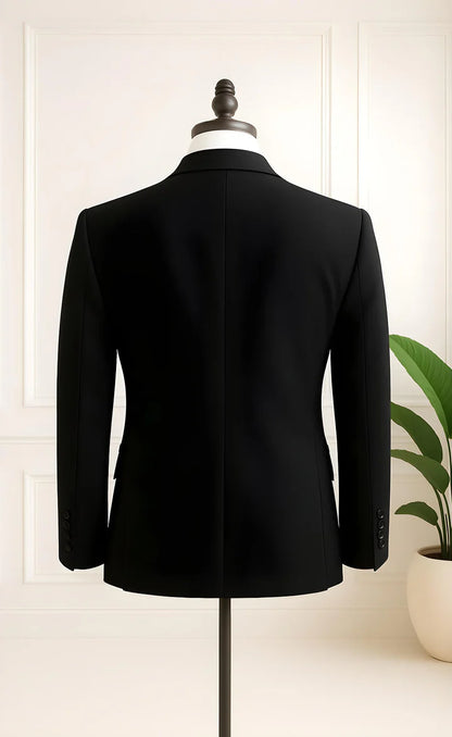 Elegant Black Shawl Lapel 3-Piece Suit/Tailored Fit
