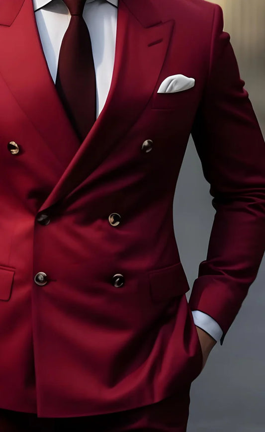 Maroon Double Breasted Suit – Effortless Modern Elegance”