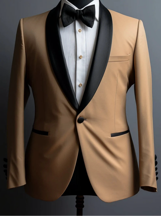 Luxury Italian Fabric 2-Piece Suit for Men |Midnight Brown| Wedding, Party Wear; Formal Wear