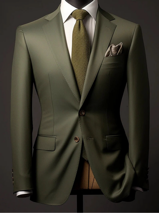 Luxury Italian Fabric 2-Piece Suit for Men | Ultimo Green| Wedding, Party Wear; Formal Wear