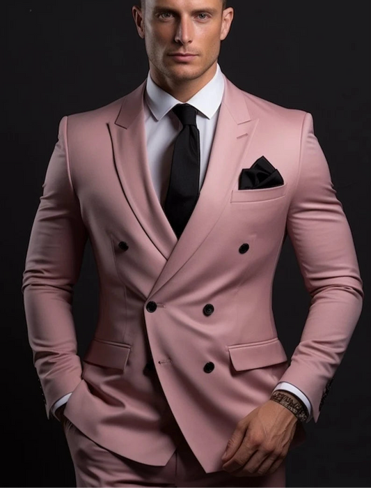 Double Breasted Suit for Men |Dusty Lavender | Wedding, Party wear; Formal Wear
