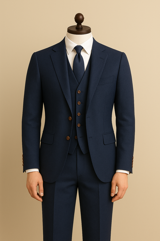 Blue-Linen 3-Piece Suit – Elegant Comfort in Every Thread