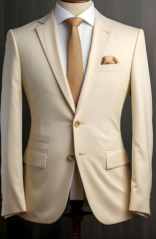 “Elegant Ivory 2_Piece Suit – Effortless Modern Elegance”