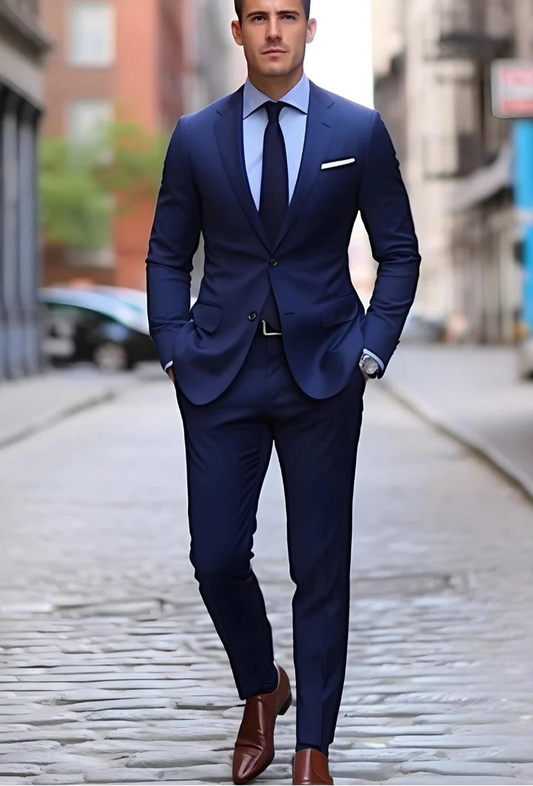 Blue 2-Piece Suit – Effortless Modern Elegance”