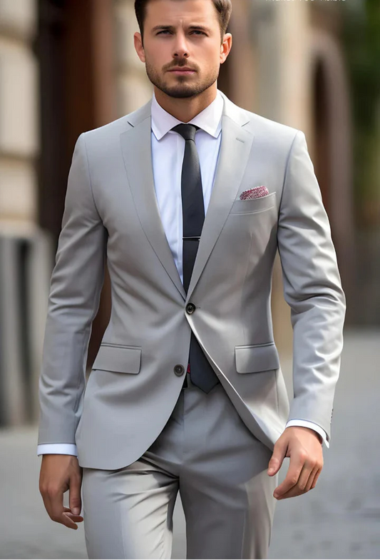 “Spun Pearl Suit – Effortless Modern Elegance”
