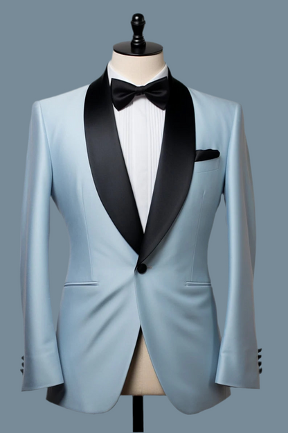Luxury Italian Fabric 2-Piece Suit for Men |Smokey Blue| Wedding, Party Wear; Formal Wear