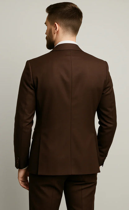 Elegant Dark Brown 3-Piece Suit/Tailored Fit