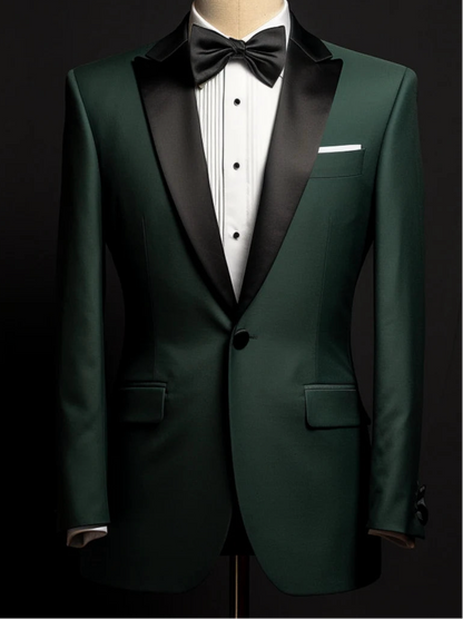 Ultimate Luxury Italian Fabric 2-Piece Suit for Men | Forest Green| Wedding, Party Wear; Formal Wear