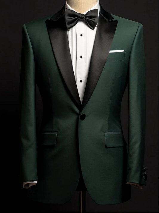 Ultimate Luxury Italian Fabric 2-Piece Suit for Men | Forest Green| Wedding, Party Wear; Formal Wear