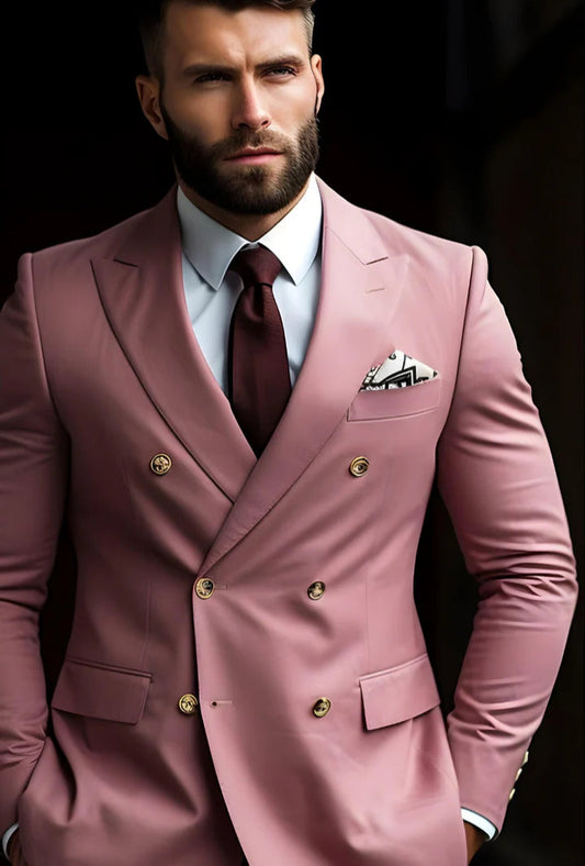 Dusty Pink-Double Breasted Suit/Tailored Fit