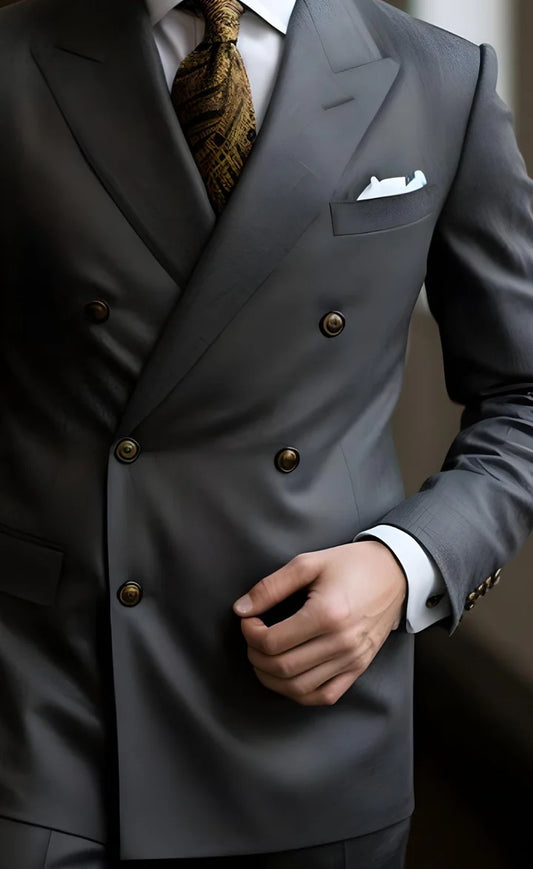 Carbon Grey Double Breasted Suit – Effortless Modern Elegance”
