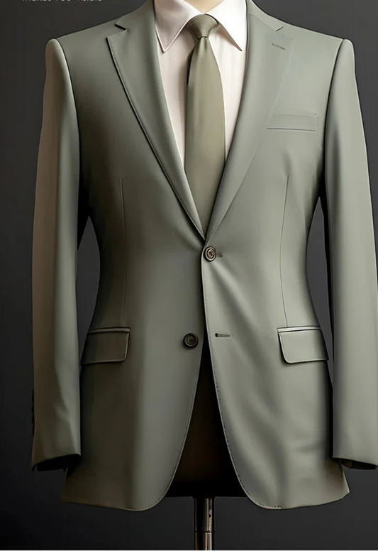 “Ashy Green 2-Piece Suit – Effortless Modern Elegance”