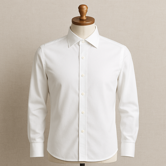 Classic White Cotton Shirt with White Buttons