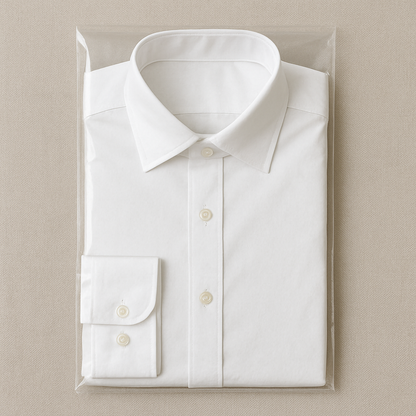 Classic White Cotton Shirt with White Buttons