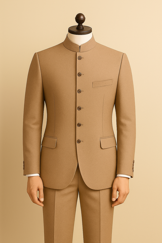 Regal Mouse Colour Jodhpuri Suit with Six Buttons – A Timeless Royal Ensemble