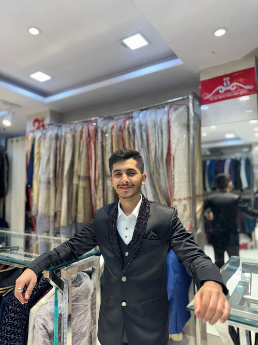 Handcrafted Embroidery 3ps Suit with Manwork Detailing – Premium Italian Fabric & Impeccable Finish