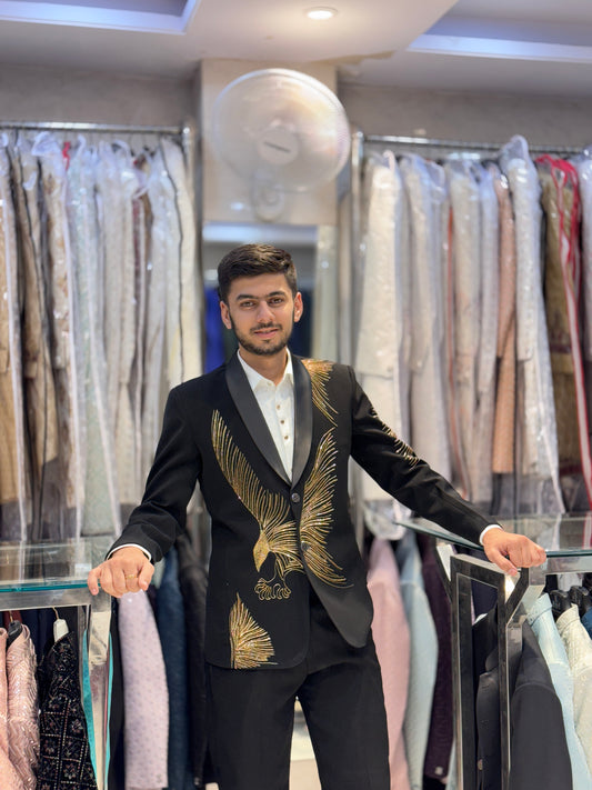 Handcrafted Embroidery 3ps Suit Manwork Detailing – Premium Italian Fabric & Impeccable Finish