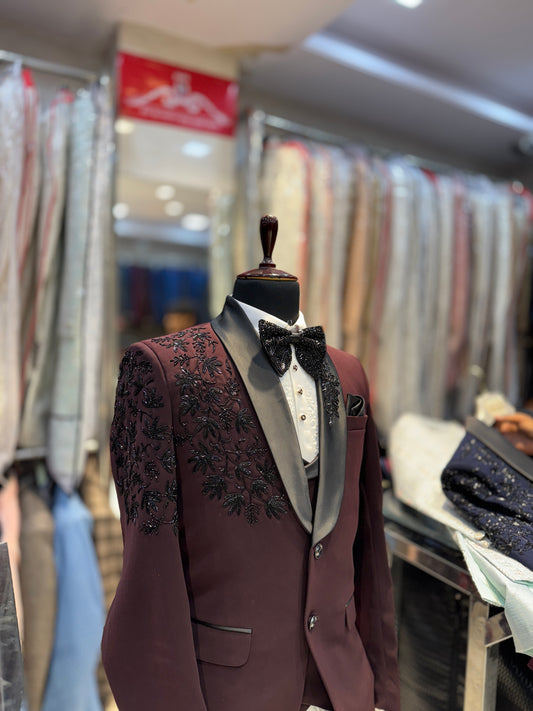 Embroidery 3ps Suit with Manwork Detailing – Premium Italian Fabric & Impeccable Finish