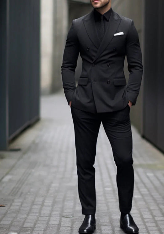 Z-Black Double Breasted suit – Effortless Modern Elegance”