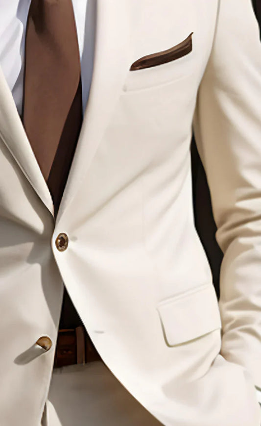 “Cream 2-Piece Suit – Effortless Modern Elegance”