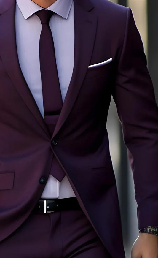 “Purple 2-Piece Suit – Effortless Modern Elegance”