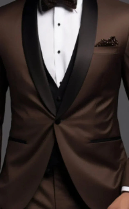 Elegant Coffee Brown 3-Piece Suit/Tailored Fit